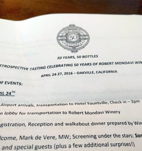 Robert Mondavi Winery 2016 50 year