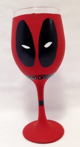 Deadpool wine glass