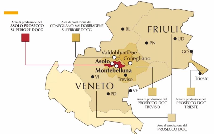 Asolo Prosecco map