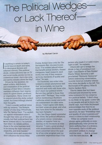 Wine and politics Tasting Panel