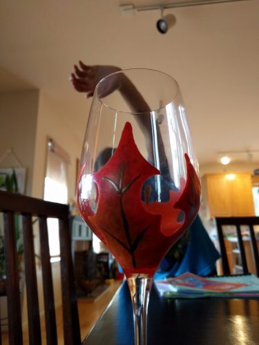 Hand-painted wine glasses by Jodi Granovsky