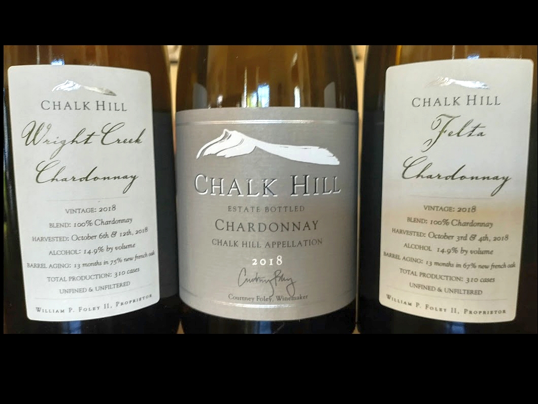 Chalk Hill Chardonnay lineup